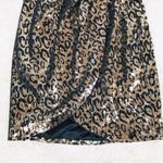 ASTR ‎ Selene Leopard Print Sequin Mini Dress Gold Black Wrap Mobwife Size Small Photo 7
