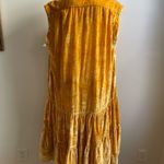 Free People Unworn  Velvet Maxi Top Dress Duster XS Small Yellow Gold Oversized Photo 7
