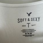 American Eagle  Women’s Small Soft & Sexy Embroidered White Longsleeve Photo 1