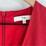 Tibi Silk Coral V Neck Sleeveless Cropped Straight Leg Jumpsuit Photo 3