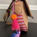 American Eagle Pom Pom Crossbody Purse, Brown Tan Shoulder Bag Photo 5