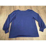 Chico's  Solid Navy Blue Thin Sweater Blouse Shirt Size 2 Large Photo 4