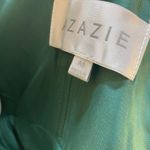 Azazie Leo Bridesmaid Dress Dark Green Formal Gown Ruched Slit Prom Award A6 NWT Photo 1