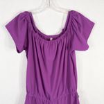 Fabletics  XS Romper Perforated Legs‎ Purple Off Shoulder Short Sleeve 1304 Photo 2