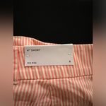 Loft  Coral and White Striped Shorts Photo 2