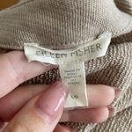 Eileen Fisher Cotton Terry V-Neck Cardigan Jacket Size Large Tan Photo 5