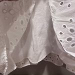 Talbots Eyelet Tiered Midi Skirt White Floral 100% Cotton Sz 12 Photo 4