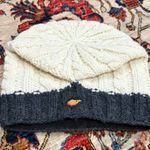 Everest  Designs Hand Knit Wool Beanie Hat Nepal Cream Cable Knit Fleece Lined Wa Photo 0