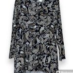 J. Jill women’s sz medium black floral paisley long sleeve pullover shirt dress Photo 9