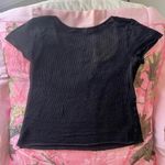 Urban Outfitters  black waffle knit v neck short sleeve top Photo 7