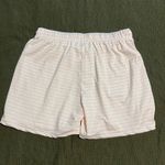 Striped white and pink sleep shorts Photo 1