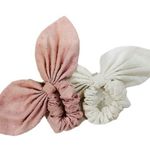 Love Shack Fancy  pink and white hair scrunchies NEW Photo 0