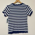 Market & Spruce NWT  Blue and White Striped Knit Tee Photo 3