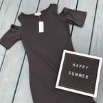 LA Hearts NWT PacSun Black Tight Fitted Dress Cutout Sleeves Photo 0