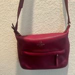 Kate Spade Starla Grant Park Crossbody Shoulder Pebbled Leather Bag Red Plum Photo 5