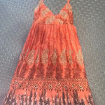Y2k boho paisley dress spring classic orange casual classic Size M Photo 0