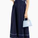 Sachin & Babi Reid Cutout Cotton Halterneck Midi Dress Size 12 Blue Photo 0