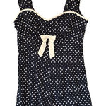 Hell Bunny  Vixen Navy White Polka Dot Playsuit, Sz M Photo 0