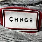 CHNGE Marble Tie Dye Cropped Ribbed Tank Top Logo Scoop Neck Gray Small Photo 2