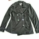 Medium Black Cotton Trench Coat/Jacket Cotton Hip double Photo 0