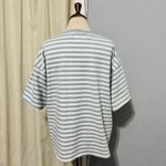 THINGS BETWEEN Striped Tee Green/White Size L Boxy Oversized Short Sleeves Green Size L Photo 4