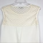 Ohh la la Cream Lace Top Size Small Cap Sleeve Split Back Photo 7