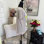 J.Crew White and Metallic Yellow-Green Short Sleeve T-Shirt Photo 4