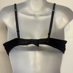 Victoria's Secret  Vintage Silver Tag Velour Silk Padded Size 34C Black‎ Beaded Photo 3