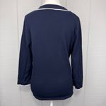 Lauren Ralph Lauren Navy Blue White Stripe V Photo 3