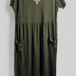 White Stag Vintage Deadstock  dark green embroidered maxi dress size XL Photo 0