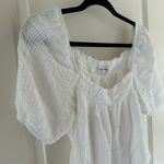 Bella Dahl White Smocked Puff Sleeve Top | L Photo 3