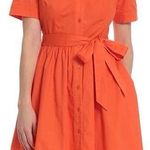 Donna Morgan Larisa Utility Button Front Tie Shirt Dress in Tigerlilly Sz 10 ๐งก๐ Photo 0