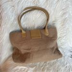Kate Spade tweed wool burlap and patent leather large Slouchy Satchel tote Photo 1