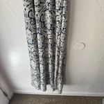 Hanalulu Wahine Navy White Floral Maxi Dress Med Rayon Strappy‎ Vacation Photo 2