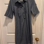 Mossimo Supply Co. Chambray Dress Women's L Button Up‎ Shirt Dress Casual Blue Size L Photo 0