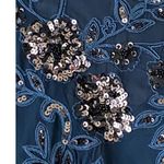 White House | Black Market  Women's Blue Sequin Sleeveless Blouse Top WHBM Photo 4