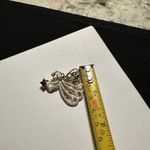 Signed Danecraft Flying Angel Rhinestone Gold Tone / Glitter Pin Brooch Photo 8