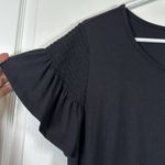 Nine West  Black Flutter Sleeves Short Sleeve Blouse Size XXL EUC #4121 Photo 2