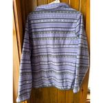 Jachs  Classic Womens Fleece Pullover Purple Fair Isle Print Snap Neck Size M Photo 1