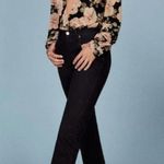 Reformation Floral Bodysuit Long Sleeve deep V-neck Plunge Blouse NWT Photo 7