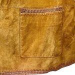 Christopher & Banks  Cognac Suede Leather Jacket Size XL Zip Front Crochet Trim Photo 8