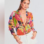 Rococo Sand Plum Shirt size Large button down metallic Retrofete fashion pass Red Photo 11