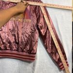 Mother S Sunshine City Bomber Jacket Pastel Pink Satin Rainbow Varsity Preppy Photo 11