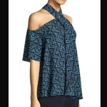 ALC Frank A.L.C Blouse Sz 0 Cold Shoulder Boho Silk Festival Coastal Cowgirl Retro Y2k Photo 5