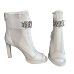 Karl Lagerfeld  Blayze Mesh Peep Toe Heel Booties White Size Wmns 8.5 Photo 3