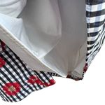 Adrianna Papell Gingham Floral Tie Button Up Short Sleeve Above Knee Dress Sz 8 Photo 5