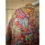 Kikisol Blouse Shirt Womens Medium Colorful Floral Tunic Cover Up Coastal Beach Red Photo 3