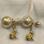 Christian Dior Dior Tribales Earrings Gold-Finish Metal and White Resin Pearls Photo 3