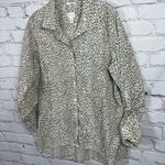 Chico's Women's  White Cheetah Print Button Down Dress Blouse Size 3 (A29) Photo 3