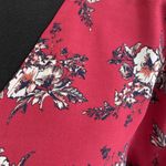 Krazy Kat  NWOT Red Floral Faux wrap top size S Photo 1